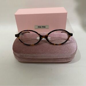 Miu Miu Tortoise Shell Glasses with Pink Velvet Case